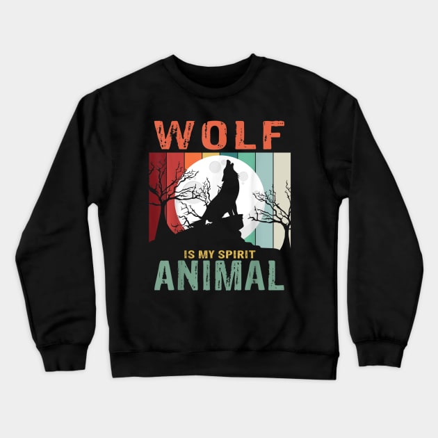 wolf is my spirit animal Crewneck Sweatshirt by bonsauba